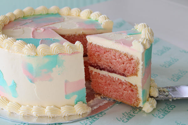 Classic Pastel Gender Reveal Celebration Cake
