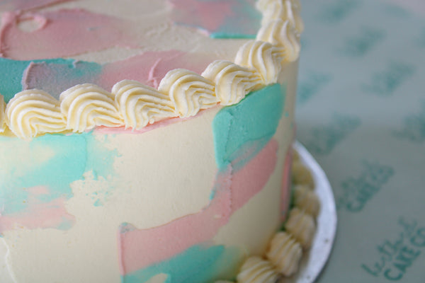 Classic Pastel Gender Reveal Celebration Cake