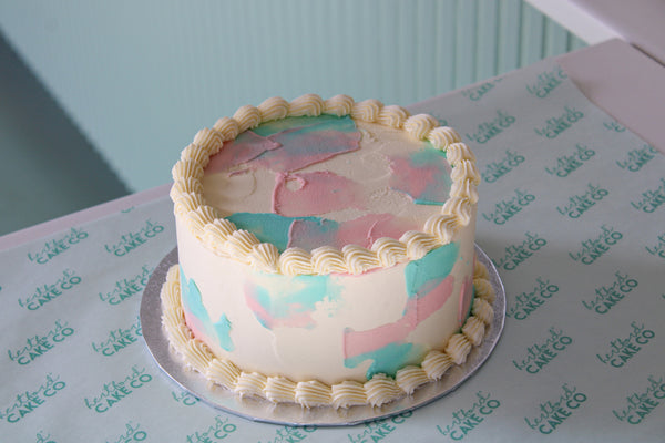Classic Pastel Gender Reveal Celebration Cake