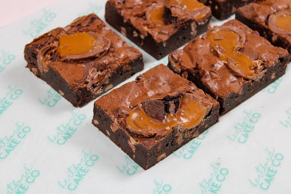 Stuffed Caramel Egg Easter Brownies