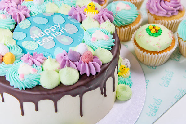 Happy Easter Chocolate Fudge Celebration Cake