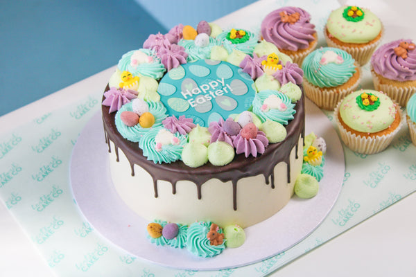 Happy Easter Chocolate Fudge Celebration Cake