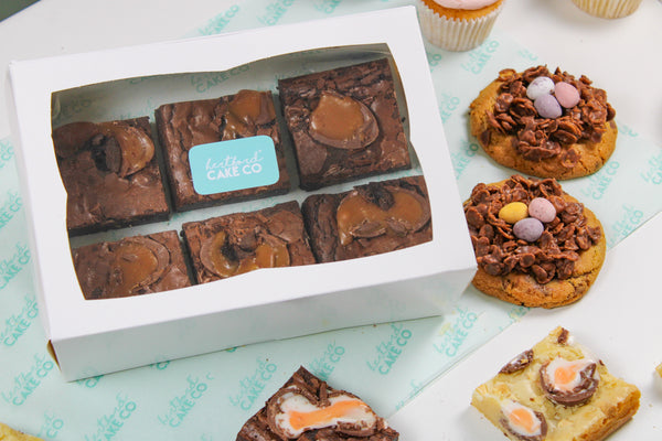 Stuffed Caramel Egg Easter Brownies