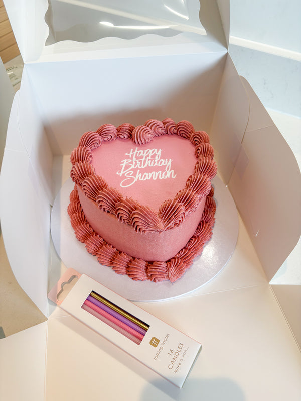 Pink Blush Elegant Love Heart Cake