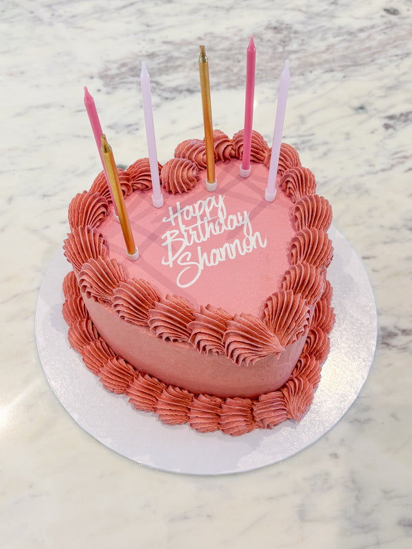 Pink Blush Elegant Love Heart Cake