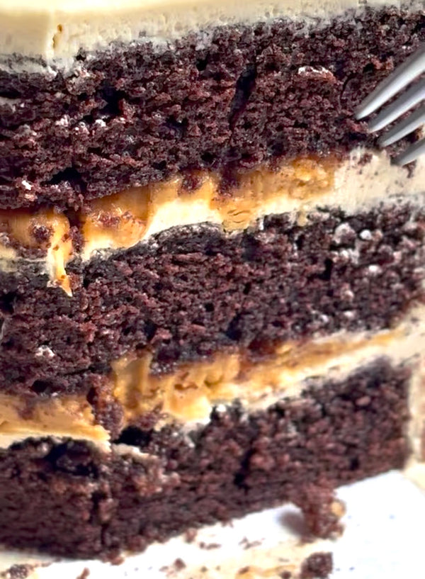 Father's Day Peanut Butter Caramel Cake