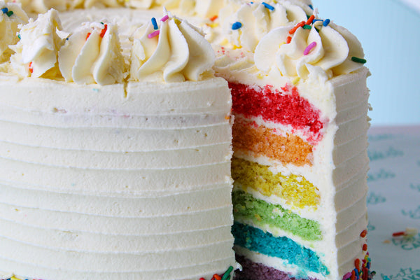 Vanilla Rainbow Celebration Cake