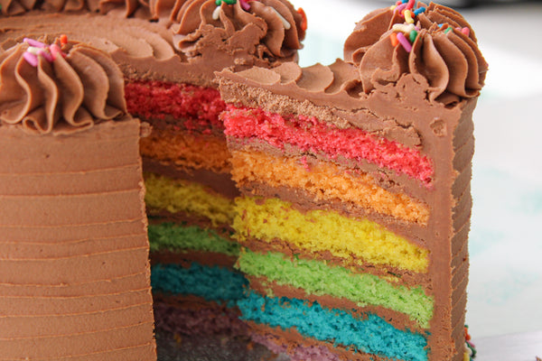 Belgian Chocolate Rainbow Celebration Cake