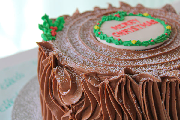 Yule Log Chocolate Fudge Cherry Cake