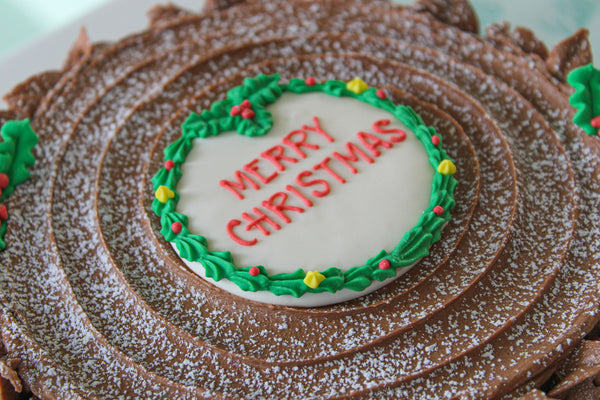 Yule Log Chocolate Fudge Cherry Cake