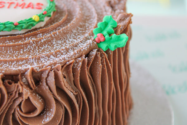 Yule Log Chocolate Fudge Cherry Cake