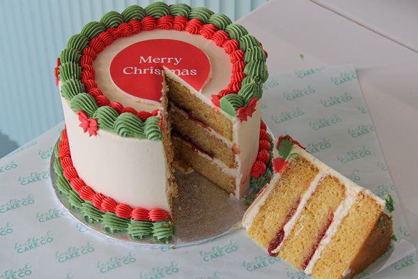 Christmas Themed Strawberry Victoria Sponge Cake