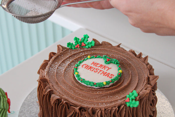 Yule Log Chocolate Fudge Cherry Cake