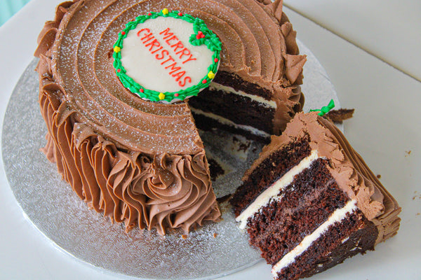 Yule Log Chocolate Fudge Cherry Cake
