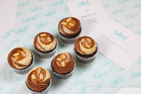 Peanut Butter Caramel Father's Day Cupcakes