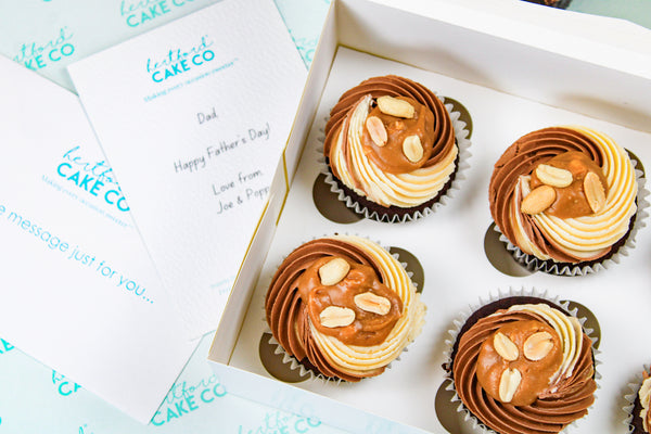 Peanut Butter Caramel Father's Day Cupcakes