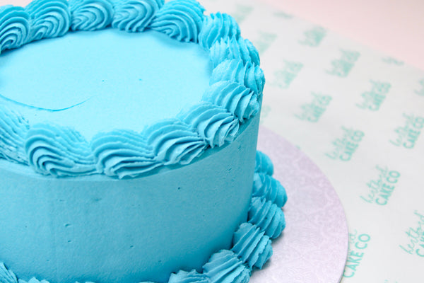 Bright Blue Elegant Celebration Cake