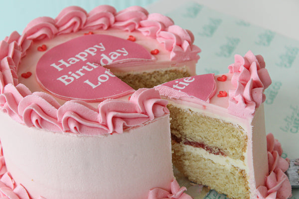 Pink Hearts Celebration Cake