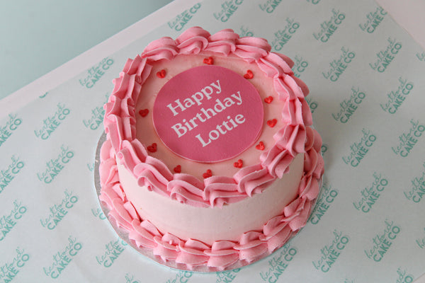 Pink Hearts Celebration Cake