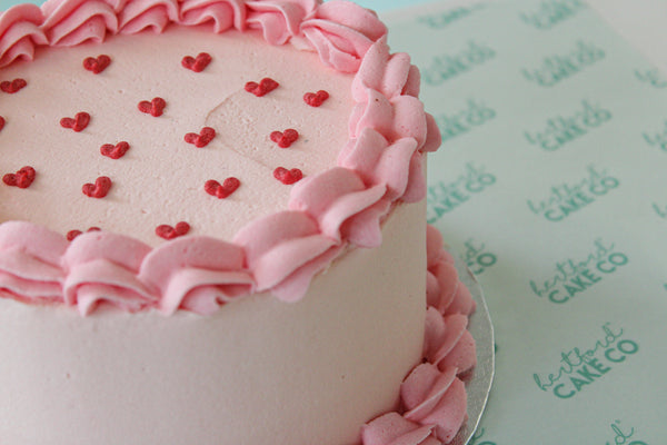 Pink Hearts Celebration Cake