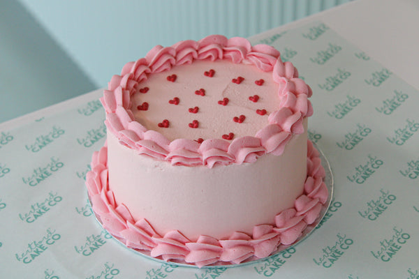 Pink Hearts Celebration Cake