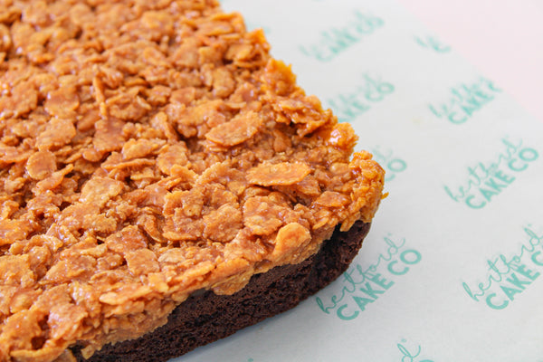 Caramel Cornflake Brownie Slab