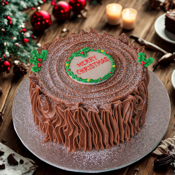 Yule Log Chocolate Fudge Cherry Cake