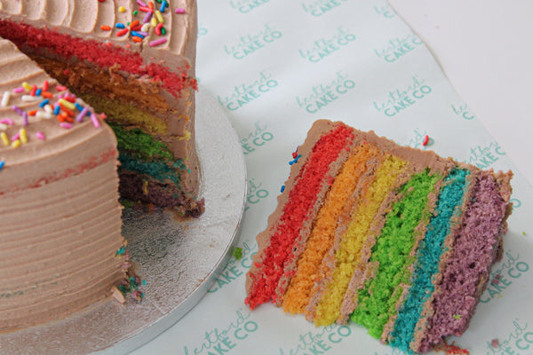 Belgian Chocolate Rainbow Celebration Cake - 8 Inch