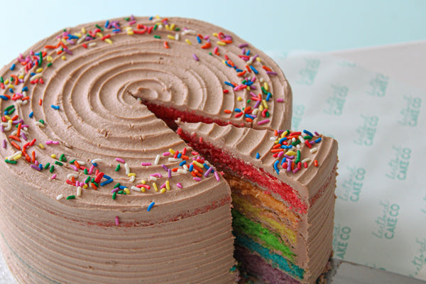 Belgian Chocolate Rainbow Celebration Cake - 8 Inch