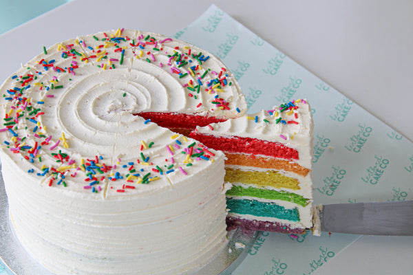 Vanilla Rainbow Celebration Cake - 8 Inch