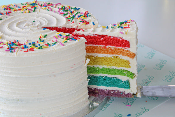 Vanilla Rainbow Celebration Cake - 8 Inch